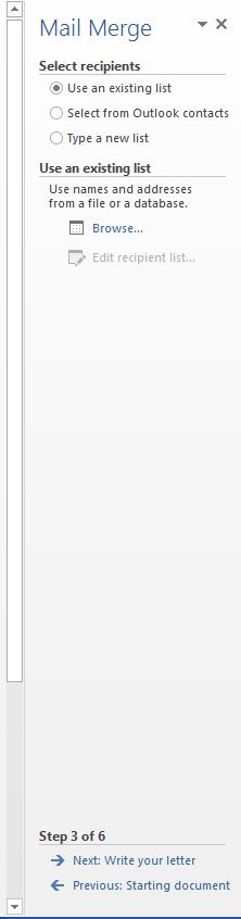 mail merge step 3